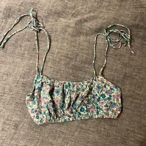 Motel rocks floral Bando with tie straps